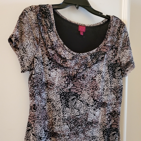 212 Collection Two layer Short Sleeve Blouse Sz M - Picture 1 of 8